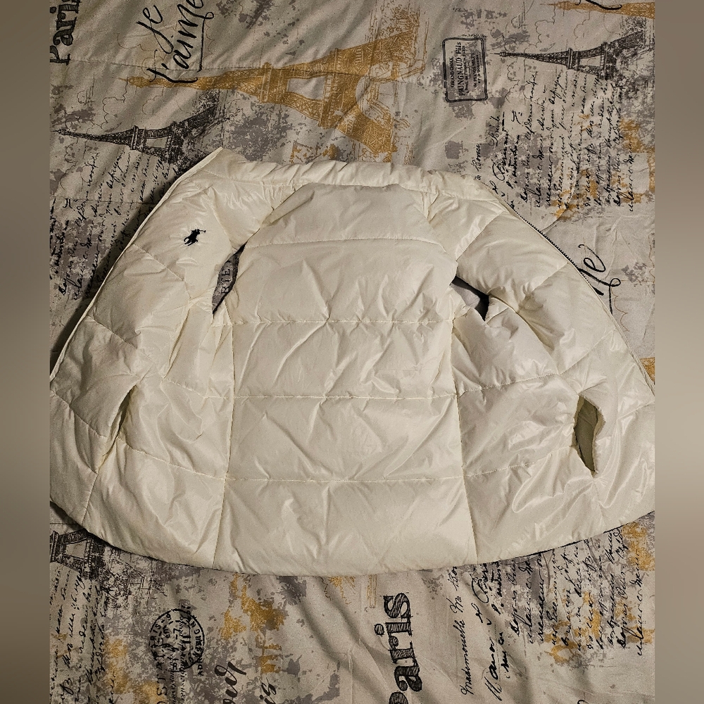 Polo reversable Navy Blue and white Puffer Vest - Picture 3 of 9